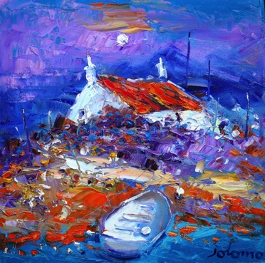 Croft creels and boat South Uist 12x12 Croft creels and boat South Uist 12x12